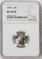 1944 10C FB Mercury Dime NGC MS68