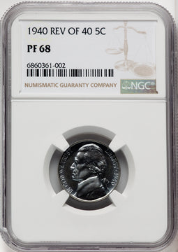 1940 5C Proof Jefferson Nickel NGC PR68