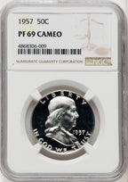 1957 50C CA Proof Franklin Half Dollar NGC PR69