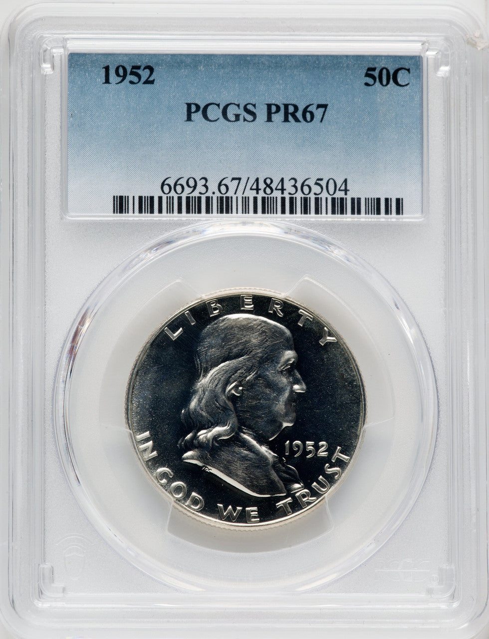 1952 50C Proof Franklin Half Dollar PCGS PR67