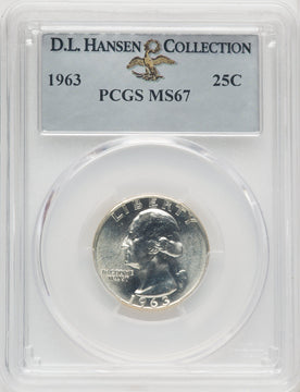 1963 25C Washington Quarter PCGS MS67
