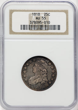 1818 25C Bust Quarter NGC AU55