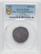 1652 Pine Tree Shilling Small Planchet Colonials PCGS VF35