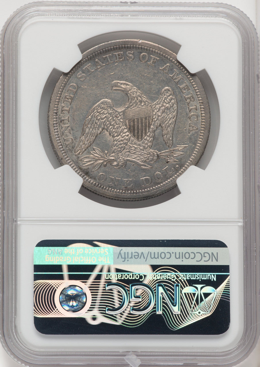 1844 S$1 Seated Dollar NGC AU58
