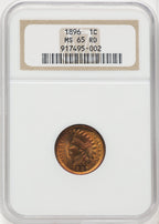 1896 1C RD Indian Cent NGC MS65