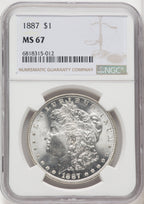 1887 $1 Morgan Dollar NGC MS67 (518894064)