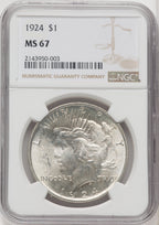 1924 $1 Peace Dollar NGC MS67 (765499004)