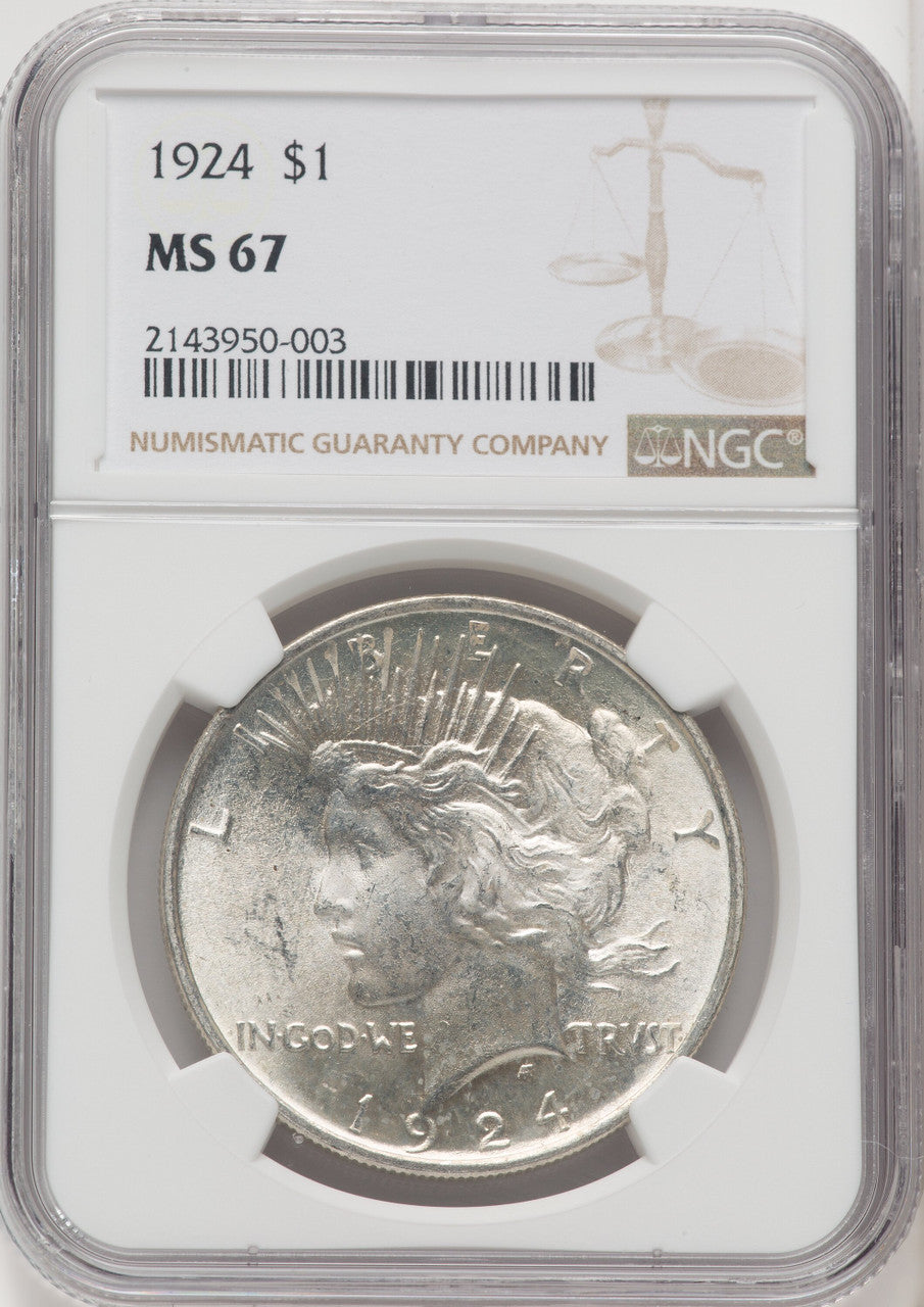 1924 $1 Peace Dollar NGC MS67 (765499004)