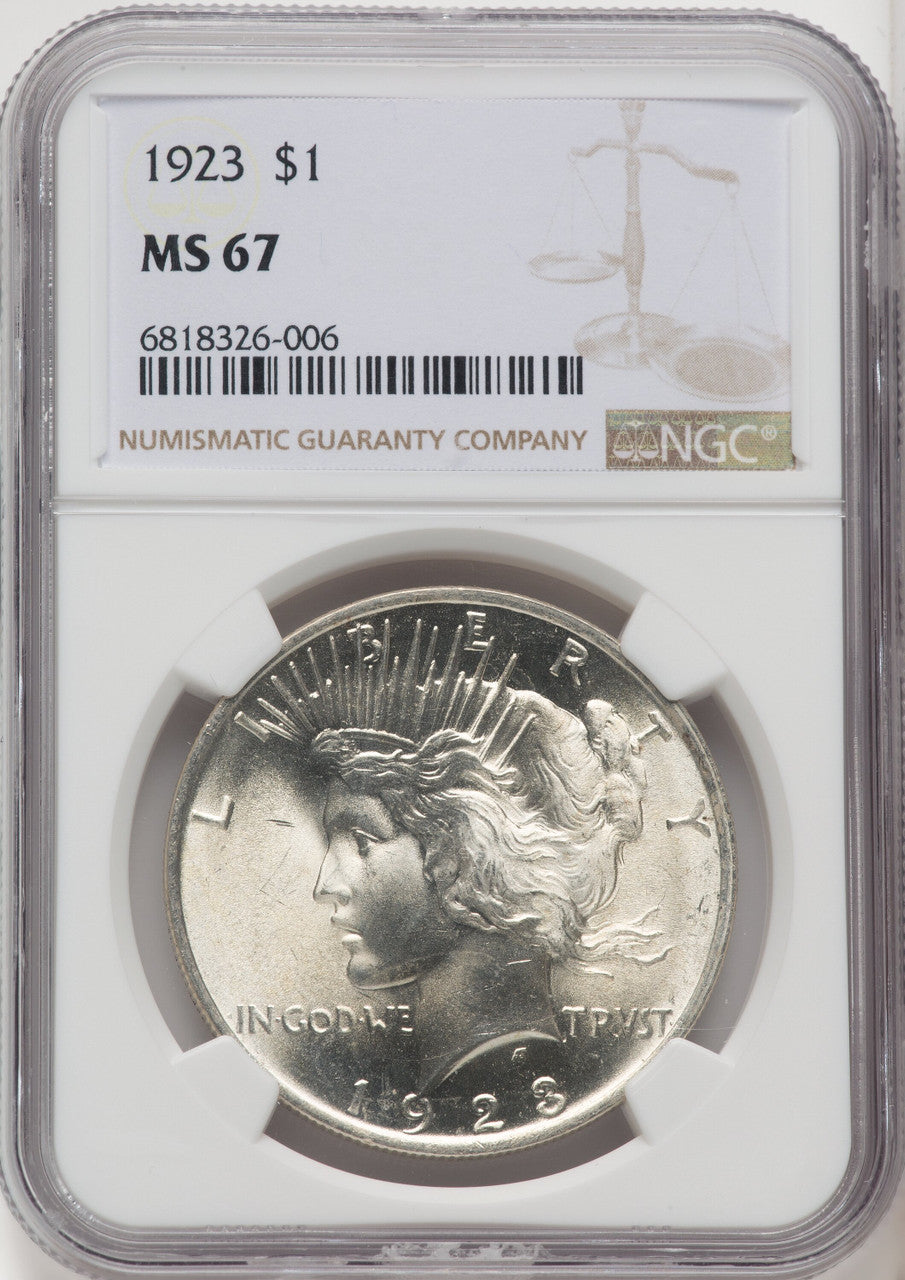 1923 $1 Peace Dollar NGC MS67 (765810057)