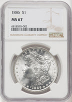 1886 $1 Morgan Dollar NGC MS67 (518894015)