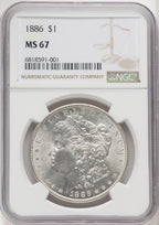 1886 $1 Morgan Dollar NGC MS67 (518894016)