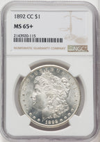 1892-CC $1 Morgan Dollar NGC MS65+