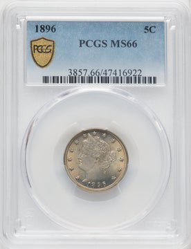 1896 5C Liberty Nickel PCGS MS66