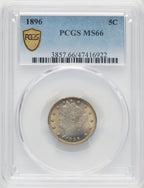 1896 5C Liberty Nickel PCGS MS66