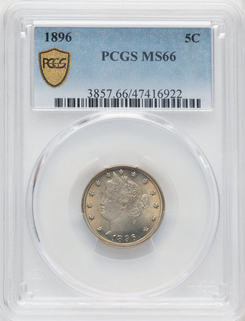 1896 5C Liberty Nickel PCGS MS66