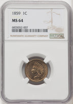 1859 1C Indian Cent NGC MS64 (504541006)