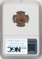1864 1C L On Ribbon BN Indian Cent NGC MS65