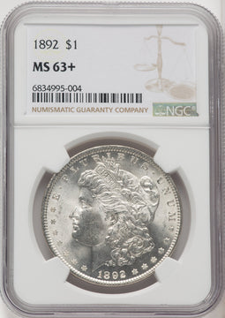 1892 $1 Morgan Dollar NGC MS63+