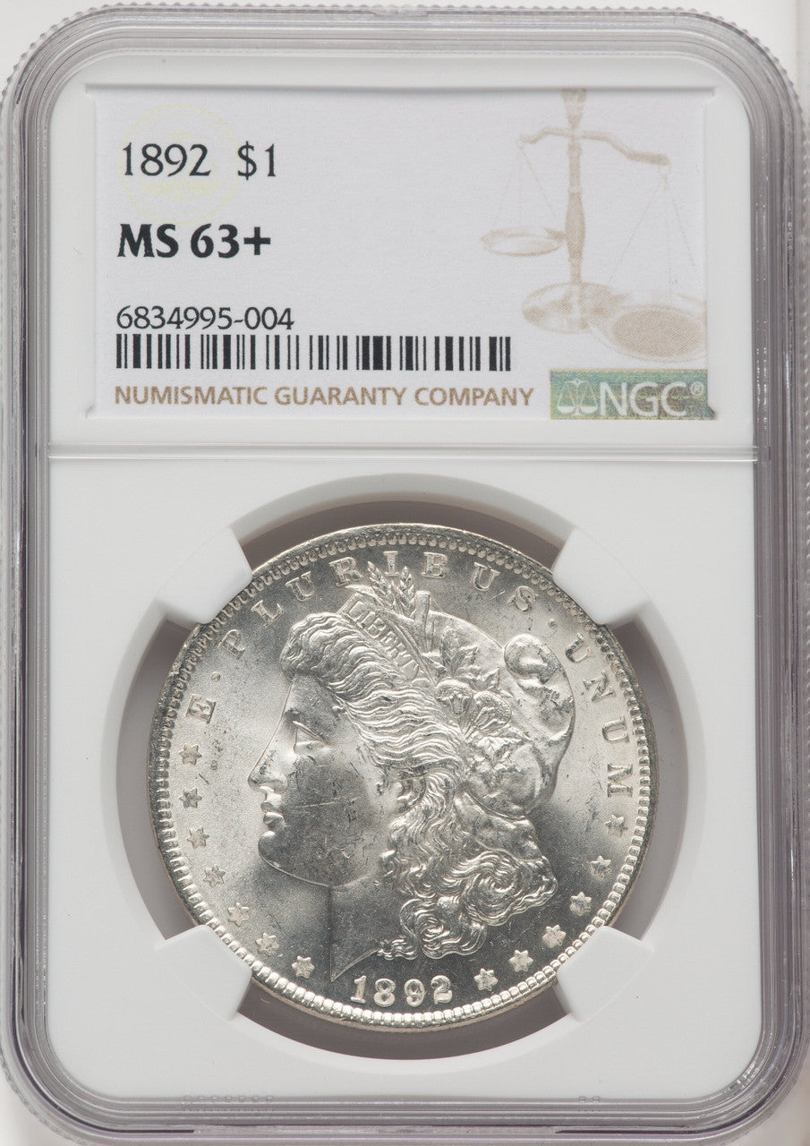 1892 $1 Morgan Dollar NGC MS63+