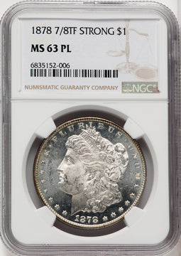 1878 7/8TF $1 STRONG PL Morgan Dollar NGC MS63