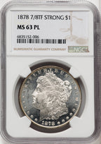 1878 7/8TF $1 STRONG PL Morgan Dollar NGC MS63