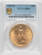 1923-D $20 Saint-Gaudens Double Eagle PCGS MS67 (767242006)