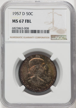 1957-D 50C FL Franklin Half Dollar NGC MS67