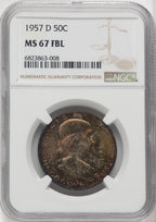 1957-D 50C FL Franklin Half Dollar NGC MS67