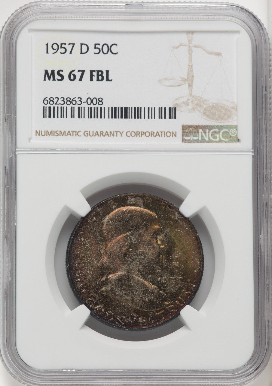 1957-D 50C FL Franklin Half Dollar NGC MS67