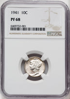 1941 10C Proof Mercury Dime NGC PR68 (765469001)