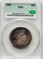 1898 50C Proof Barber Half Dollar CACG PR68