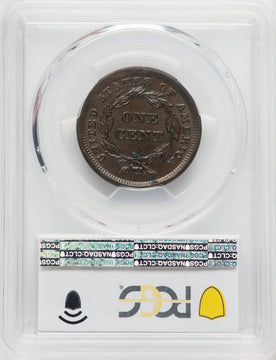1842 1C Small Date BN CAC Large Cent PCGS MS64