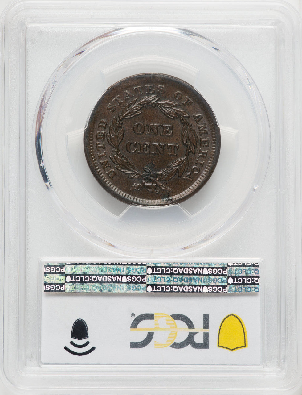 1842 1C Small Date BN CAC Large Cent PCGS MS64