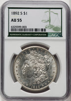 1892-S $1 Green Label Morgan Dollar NGC AU55