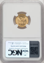 1873 $2.50 Closed 3 Liberty Quarter Eagle NGC MS64+