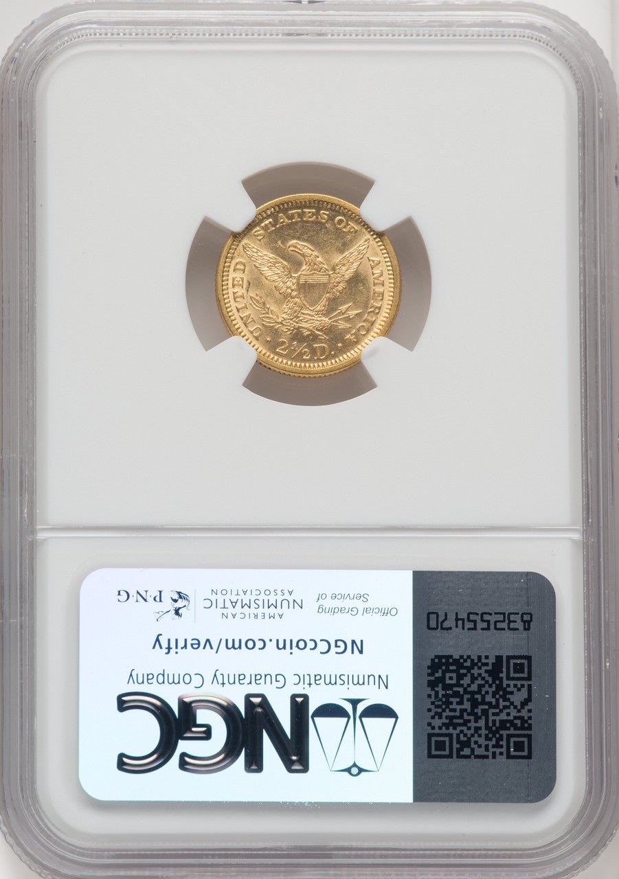 1873 $2.50 Closed 3 Liberty Quarter Eagle NGC MS64+