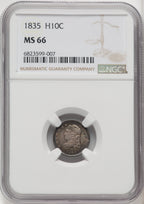 1835 H10C Bust Half Dime NGC MS66