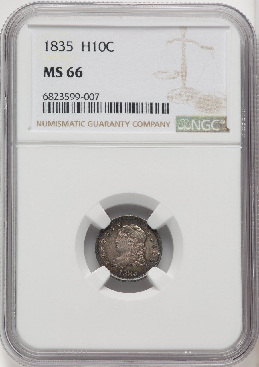 1835 H10C Bust Half Dime NGC MS66