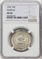 1936 50C Norfolk Commemorative Silver NGC MS68 (764872001)