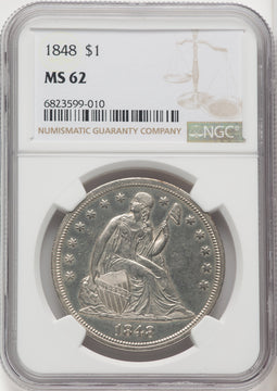 1848 S$1 Seated Dollar NGC MS62