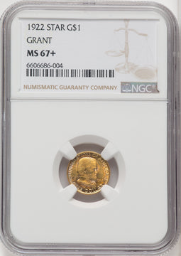1922 G$1 Grant With Star Commemorative Gold NGC MS67+