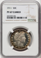 1911 50C CA Proof Barber Half Dollar NGC PR67