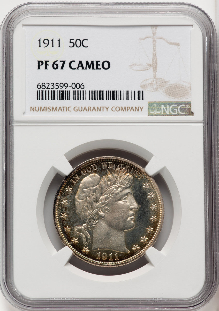 1911 50C CA Proof Barber Half Dollar NGC PR67