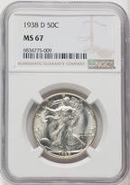 1938-D 50C Walking Liberty Half Dollar NGC MS67