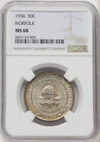 1936 50C Norfolk Commemorative Silver NGC MS68 (765830002)