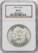 1892-CC $1 Morgan Dollar NGC MS65 (766125012)