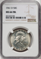 1961-D 50C FL Franklin Half Dollar NGC MS66 (765692018)