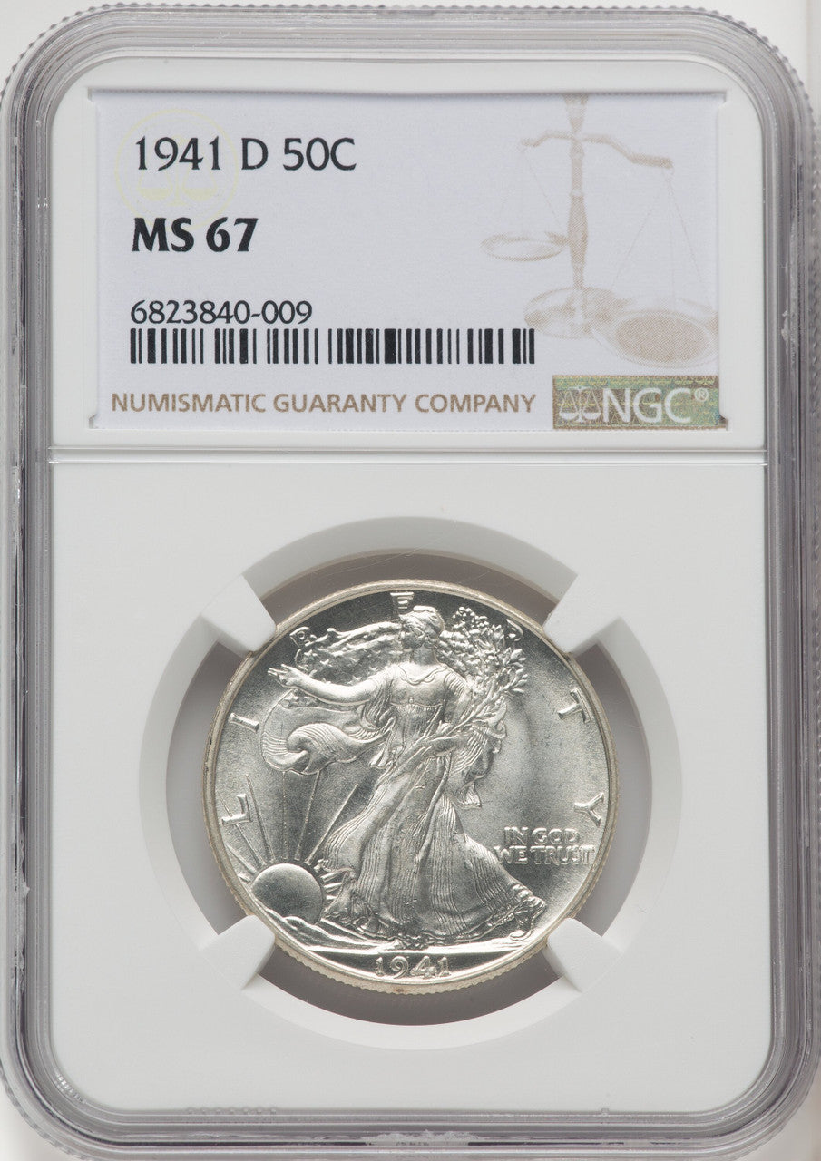 1941-D 50C Walking Liberty Half Dollar NGC MS67 (765095003)