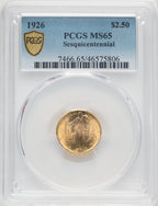 1926 $2.50 SESQUI Commemorative Gold PCGS MS65 (766959034)
