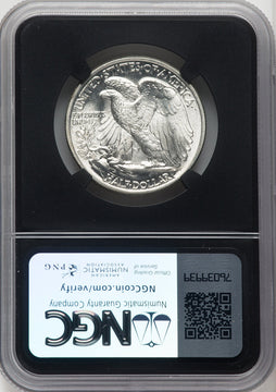 1942 50C Mike Castle Blk Core Franklin Series Walking Liberty Half Dollar NGC MS67